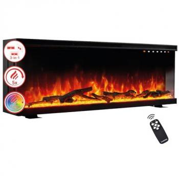 Cheminée LEA KAMINIO - Électrique 3-en-1, Effet de Flamme Multicolore, Télécommande - 36 pouces
