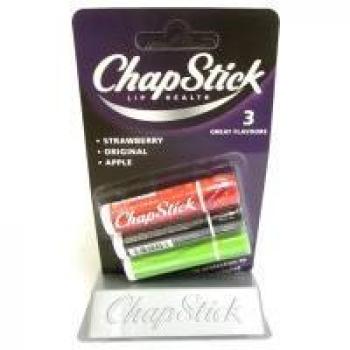ChapStick 3er Set – Lippengesundheit: Erdbeere, Original & Apfel