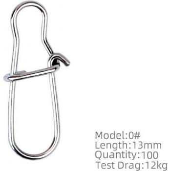 TSURINOYA 100pcs Fishing Barrel Swivel Snap Hooks