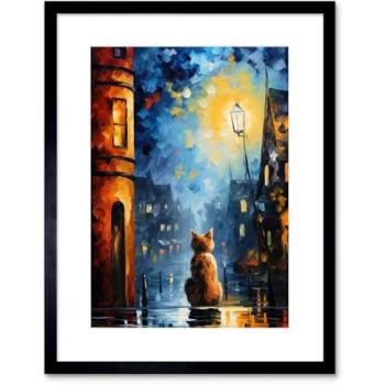 Ginger Alley Cat Palette Knife Art, 9×7