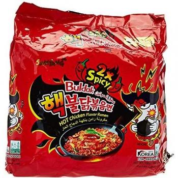 Samyang Red Chili Ramyeon, 2x Spicy, Chicken Flavor, 5 Packs