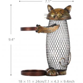 Porte-Vin Chat Métallique Artisanale