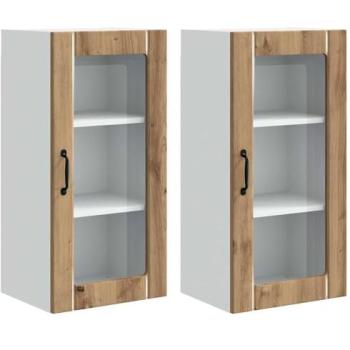 Armoire cuisine double unité chêne artisanal