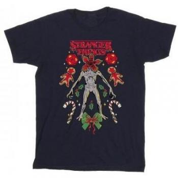 T-Shirt Grigia per Ragazze con Demogorgon di Stranger Things
