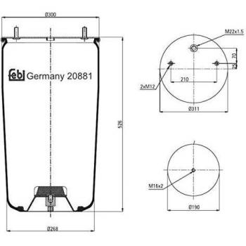 FEBI BILSTEIN 20881 Fuelle de suspensión neumática