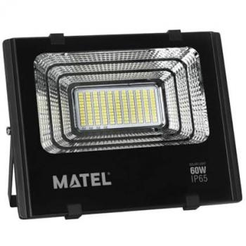 Foco Led Solar Negro 60W con Panel Solar - MATEL