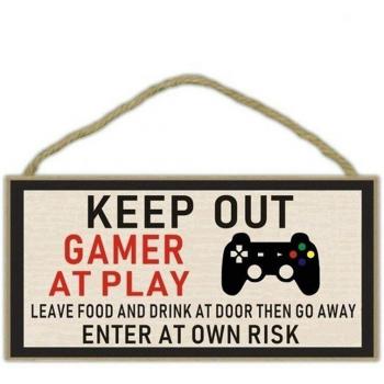 Gamer At Play Door Plaque