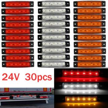 Luz LED SMD 30×6 24 V – Indicador Lateral Rojo