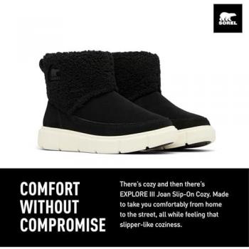Botas de Piel Sorel Explorer III Slip-On Negra