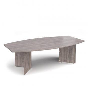 Grey Oak Radial Office Boardroom Table - 2400mm x 800-1300mm