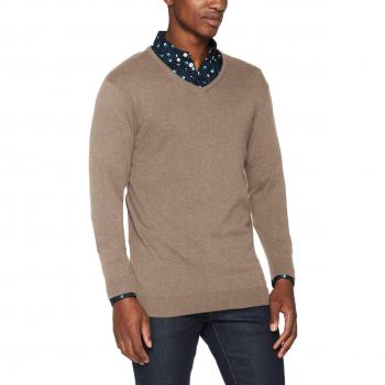 Selected Jersey de hombre Selected marrón con cuello pico