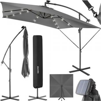 Ombrellone sospeso Sunna 2,5 x 2,5 m con luci LED solari e manovella