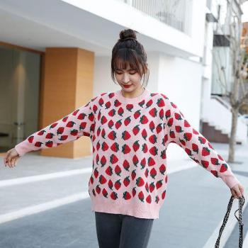 Pull à col rond en laine pour femmes