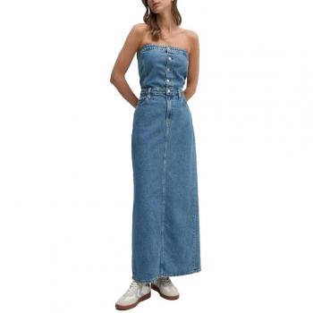 Robe maxi sans manches en denim bleu Calvin Klein