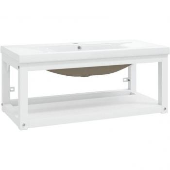 Vasque à encastrer pour salle de bain 79 x 38 x 31 cm blanc fer