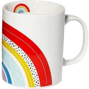 Puckator Somewhere Rainbow Porcelain Mug for Hot Drinks, Suitable for Microwaves and Dishwashers, Height 9.5 cm
