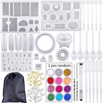 83Pcs Silicone Resin Casting Molds with Bag for DIY Jewelry