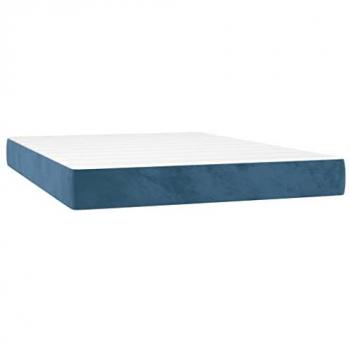 Vidaxl - Materasso a Molle Blu Scuro 140x220x20 cm in Velluto 933679