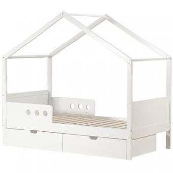 Lit pour Enfants Rebecca Mobili Rihan 151x170x86 Pin Blanc Marron Clair Scandinave