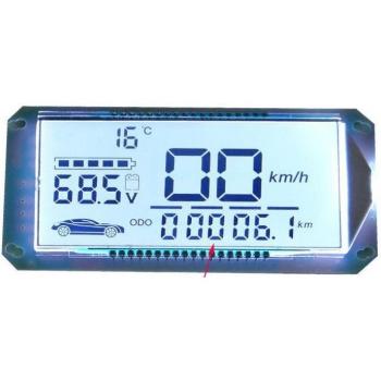 Electric Scooter Dashboard Speedometer - White/Blue LCD Display with Battery Indicator