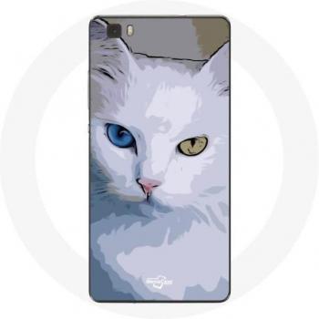 Coque pour Huawei P8 Lite Chat Turc aux Yeux Colorés