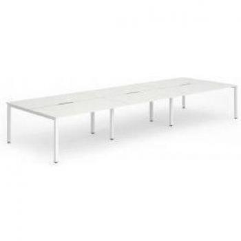 Evolve B2B White Frame Bench Desk 1200 White (6 Pod) - BE276