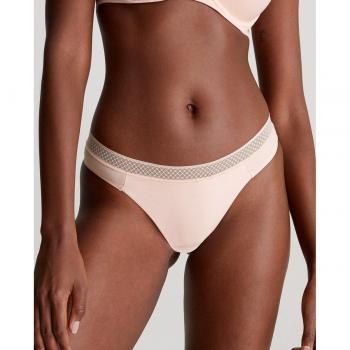 Tanga Calvin Klein de Encaje con Cinturilla Elástica - Confort Seductor (Naranja, Talla S)
