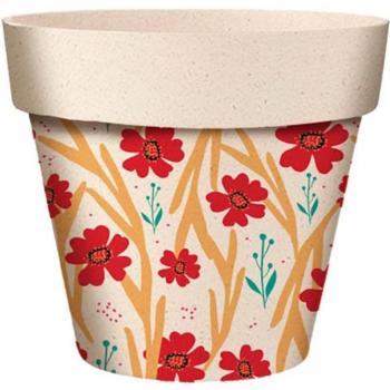 Cache-pot Bambou Rouge-Beige