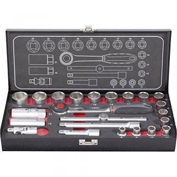 Toolcraft 23-Piece Metric Socket Set (3/8, 10 mm)