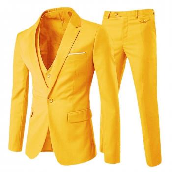 Blazer y chaleco amarillo para eventos corporativos