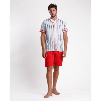 Pijama Abierto Manga Corta Snoopy Strike blanco (L)