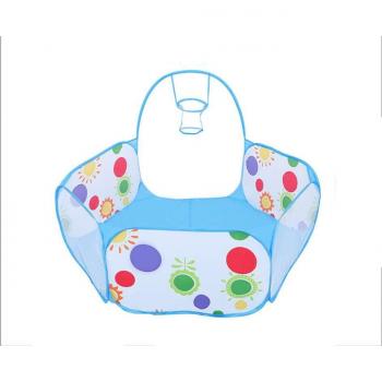 Kids Foldable Play Tent with Ball Pit and Basketball Hoop