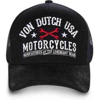 Gorra Trucker Negra Von Dutch con Visera de Piel