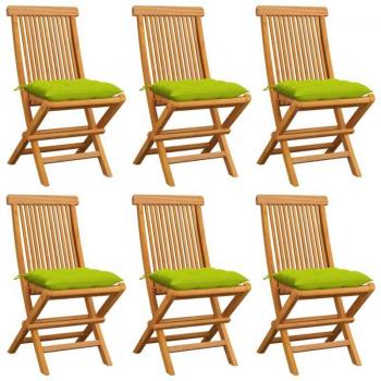 Set de Sillas de Jardín Prolenta Premium - 6 Cojines Verdes