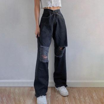 Pantalones Anchos de Pierna Alta Estilo 90