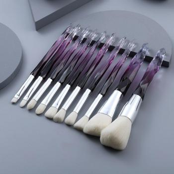 Crystal Makeup Brush Set - 10 Pieces