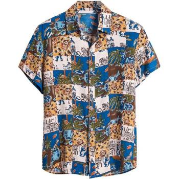 Lässiges Herren‑Hawaiian Shirt mit ethnischem Druck
