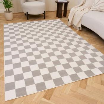 Light Gray Patterned Living Area Rug (200×290 cm)