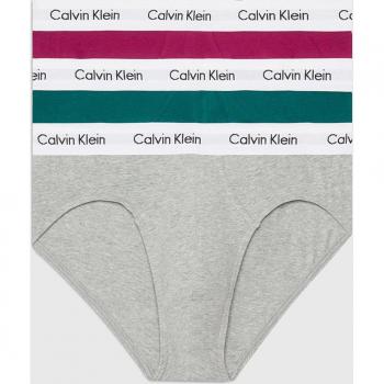 Pack de 3 slips lisos para hombre con cinturilla elástica y logo Calvin Klein