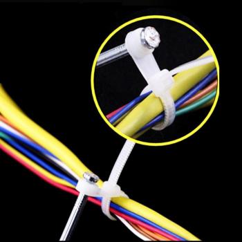 100PCS 4x200mm Nylon Cable Zip Ties with Screw Hole