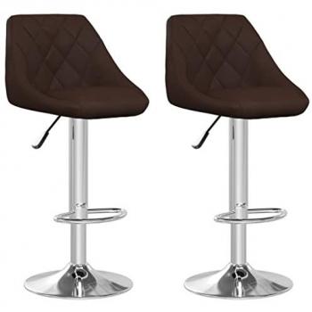 VidaXL Taburetes de cocina 2 unidades cuero sintético marrón