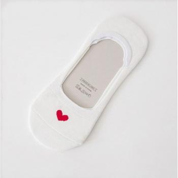 Medias tobilleras invisibles de algodón con diseño de corazón, 10 unidades (5 pares)