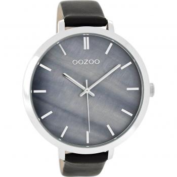Oozoo Damenuhr „Zeitlose Grautöne“ – 48 MM, Perlmutt, Leder