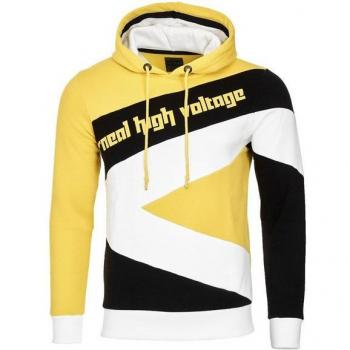 Rusty Neal Kapuzenpullover „Gelb‑Schwarz Kontrast“ – Sportliches Design, Herren, Größe XXL