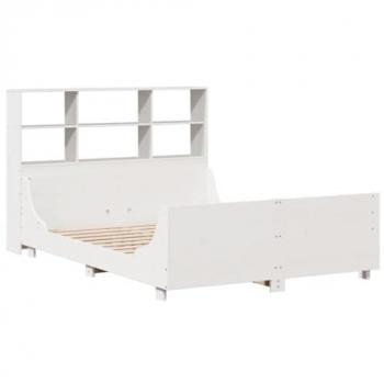 Vidaxl Bookcase Bed without Mattress White 140x200 cm Solid Wood