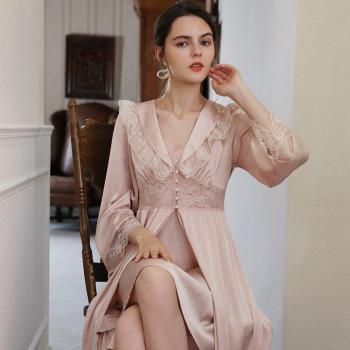 Princess Nightgown Satin Lace Robe