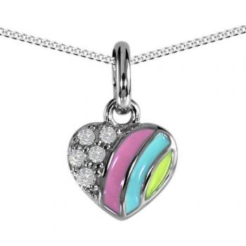 OSTSEE-SCHMUCK Kette mit Herz-Anhänger - 925er Silber und Zirkonia