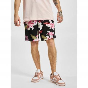 Urban Classics Viskose AOP Resort Shorts Schwarz