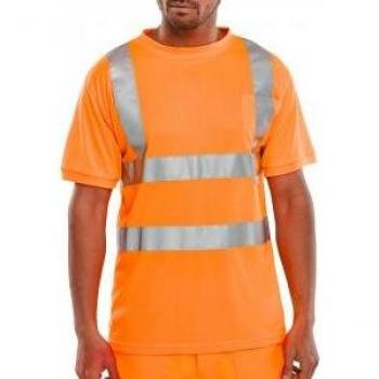 B-Seen CREW NECK T-SHIRT ORANGE L