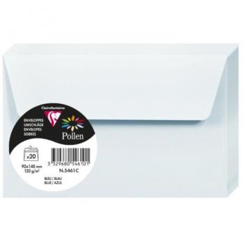 Enveloppe rectangulaire Pollen 90x140mm Bleu 20 unités